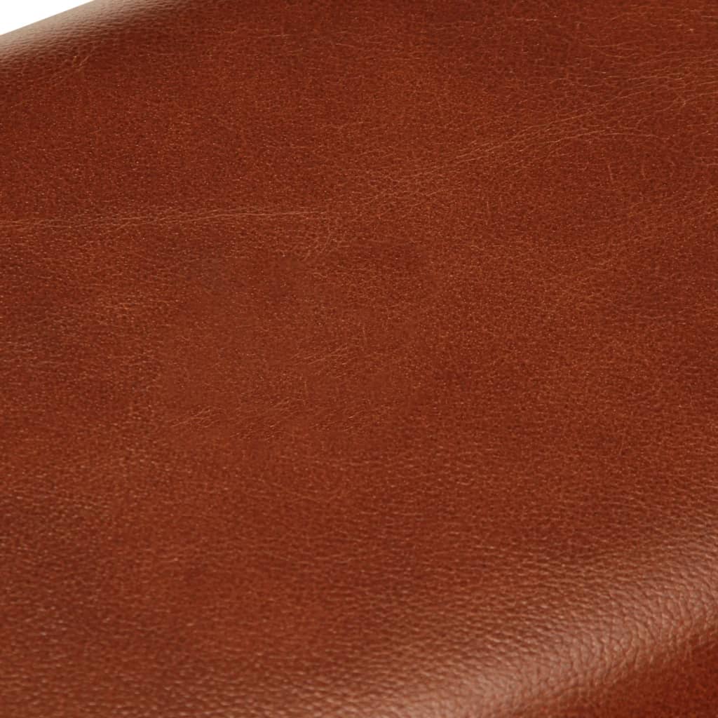 vidaXL Πάγκος Γυμναστικής Bok Καφέ 58 εκ. Γνήσιο Δέρμα & Ξύλο Μάνγκο