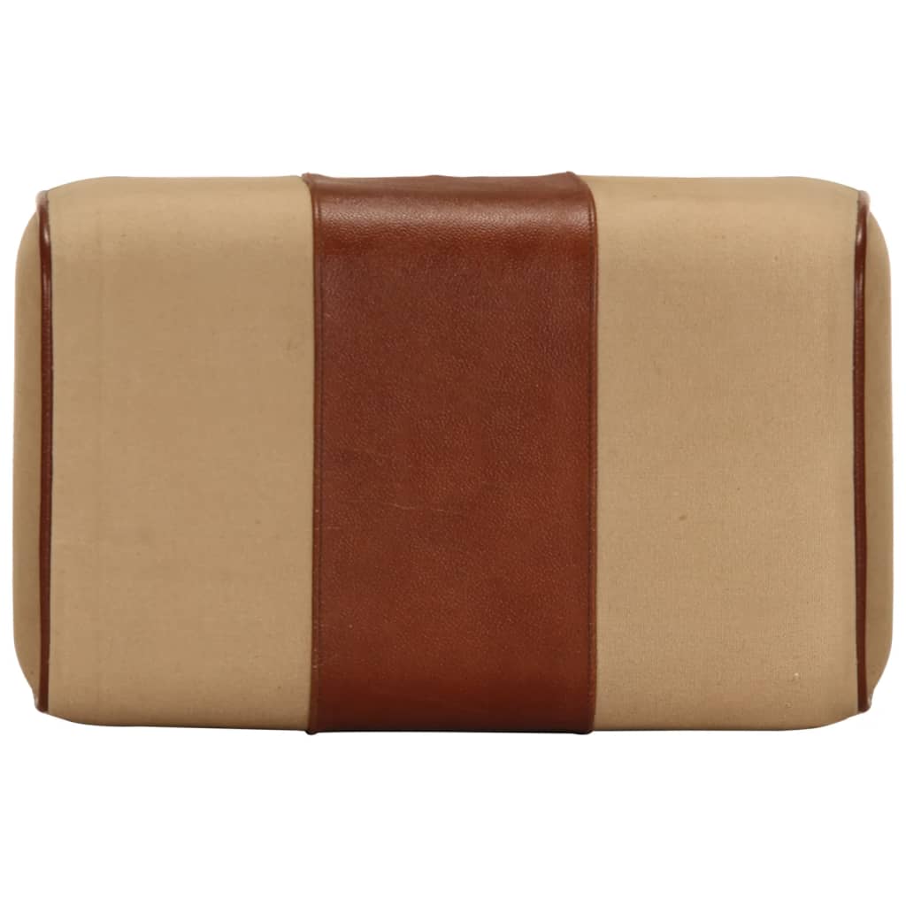 vidaXL Πάγκος Γυμναστικής Bok Καφέ 38 εκ. Γνήσιο Δέρμα & Ξύλο Μάνγκο