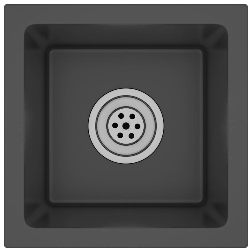 vidaXL Νεροχύτης Κουζίνας Χειροποίητος Μαύρος από Ανοξείδωτο Ατσάλι