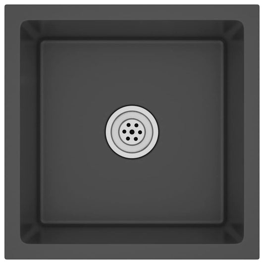 vidaXL Νεροχύτης Κουζίνας Χειροποίητος Μαύρος από Ανοξείδωτο Ατσάλι