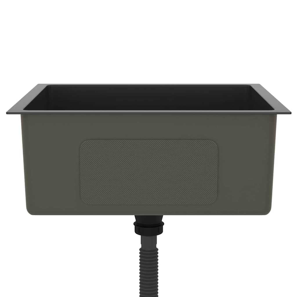 vidaXL Νεροχύτης Κουζίνας Χειροποίητος Μαύρος από Ανοξείδωτο Ατσάλι