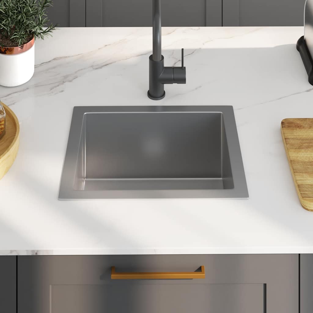 vidaXL Νεροχύτης Κουζίνας Χειροποίητος από Ανοξείδωτο Ατσάλι