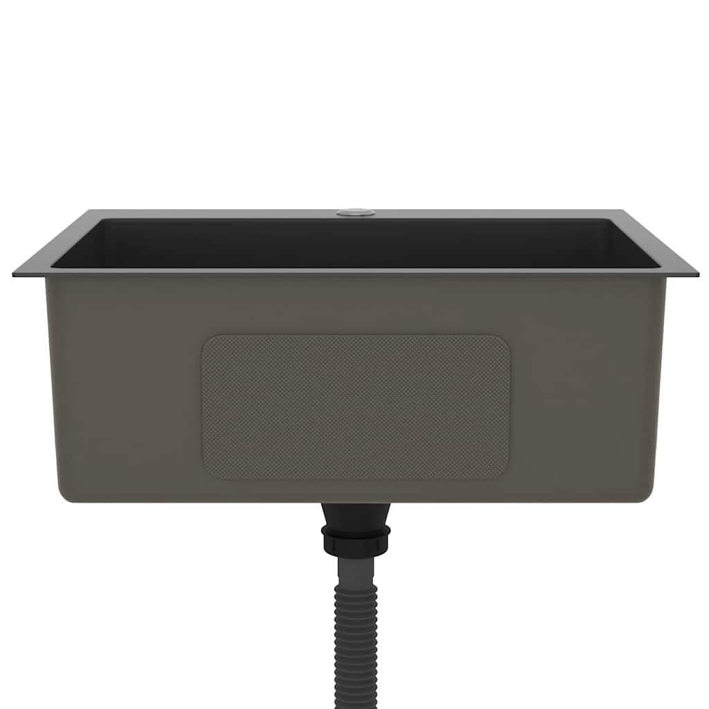 vidaXL Νεροχύτης Κουζίνας Χειροποίητος Μαύρος από Ανοξείδωτο Ατσάλι