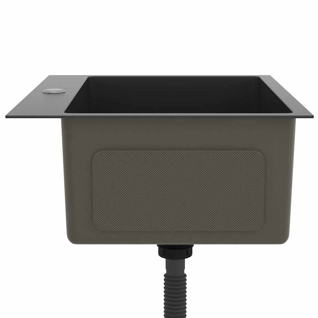 vidaXL Νεροχύτης Κουζίνας Χειροποίητος Μαύρος από Ανοξείδωτο Ατσάλι