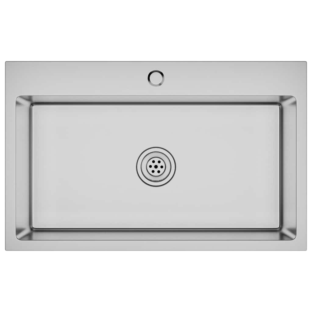 vidaXL Νεροχύτης Κουζίνας Χειροποίητος από Ανοξείδωτο Ατσάλι