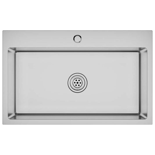 vidaXL Νεροχύτης Κουζίνας Χειροποίητος από Ανοξείδωτο Ατσάλι