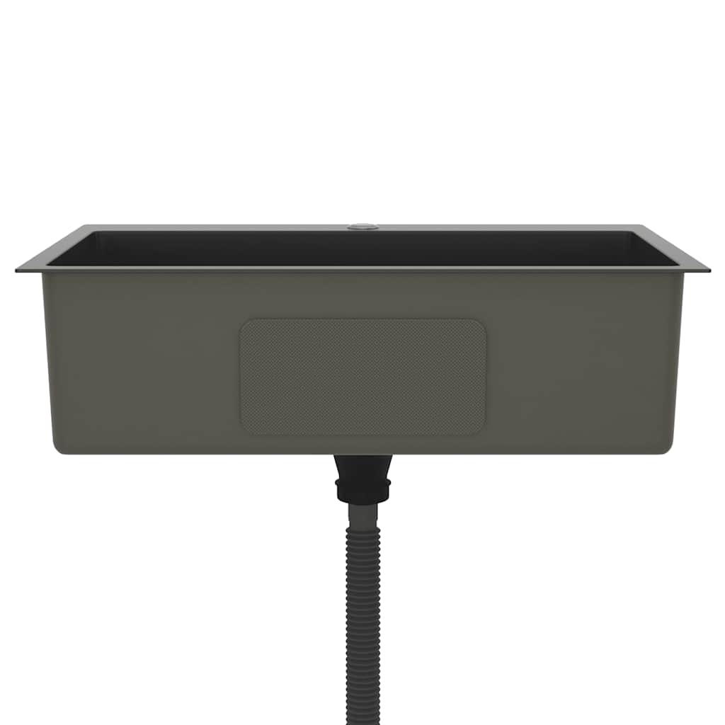 vidaXL Νεροχύτης Κουζίνας Χειροποίητος Μαύρος από Ανοξείδωτο Ατσάλι