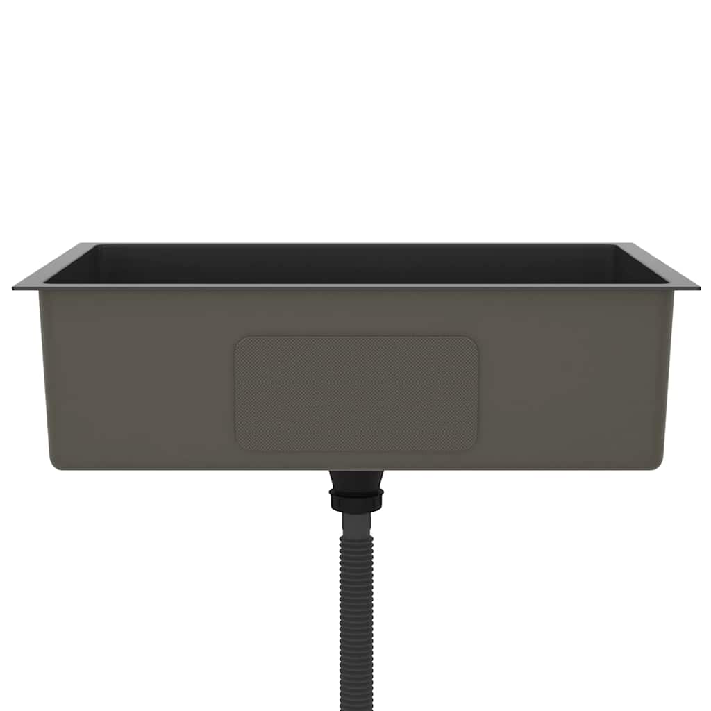 vidaXL Νεροχύτης Κουζίνας Χειροποίητος Μαύρος από Ανοξείδωτο Ατσάλι