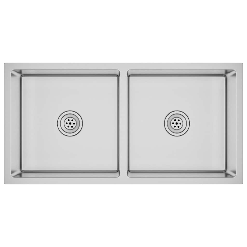 vidaXL Νεροχύτης Κουζίνας Χειροποίητος από Ανοξείδωτο Ατσάλι