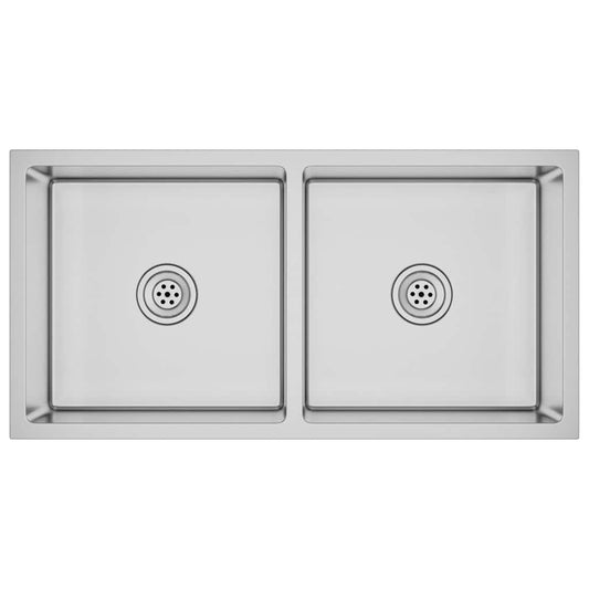 vidaXL Νεροχύτης Κουζίνας Χειροποίητος από Ανοξείδωτο Ατσάλι