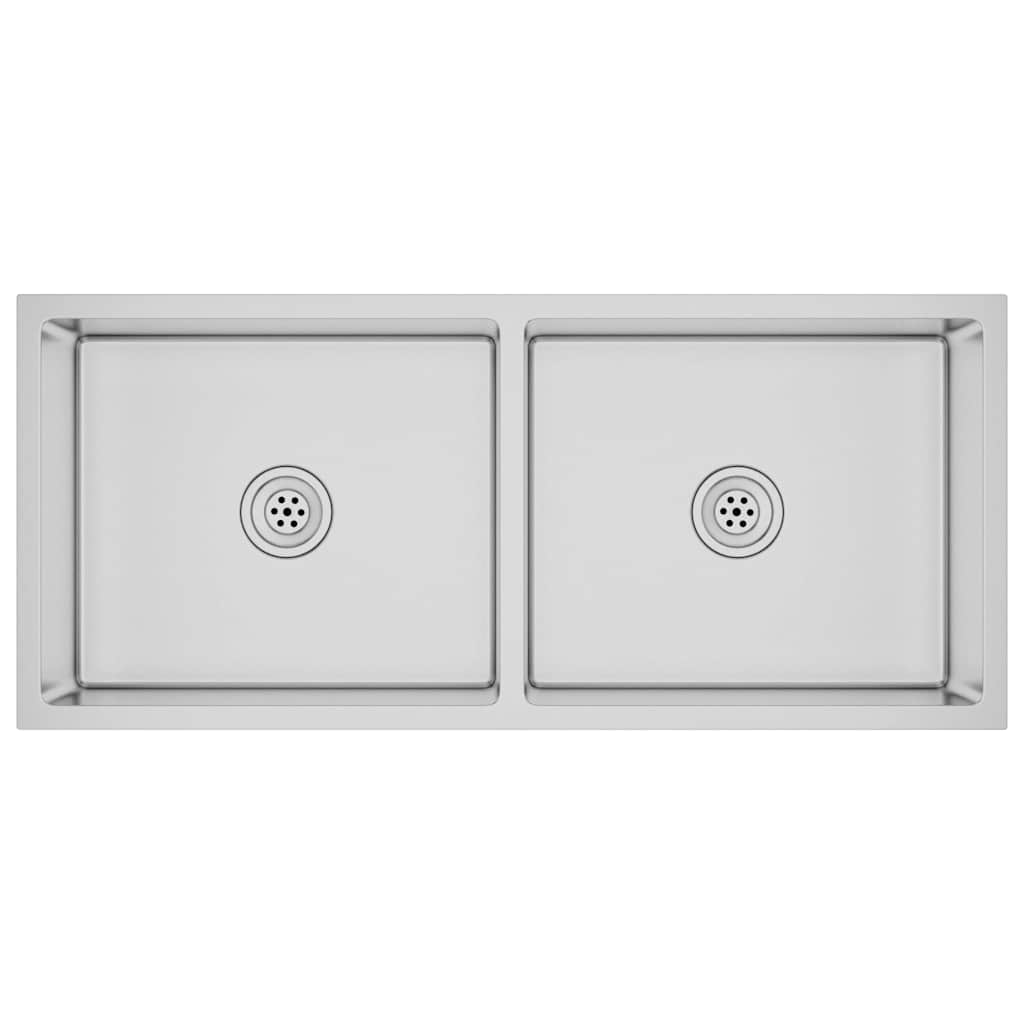 vidaXL Νεροχύτης Κουζίνας Χειροποίητος από Ανοξείδωτο Ατσάλι