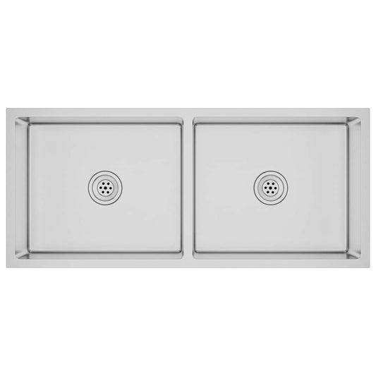 vidaXL Νεροχύτης Κουζίνας Χειροποίητος από Ανοξείδωτο Ατσάλι