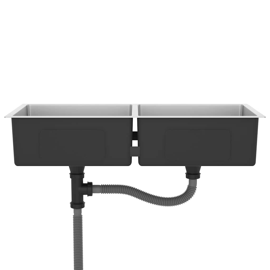 vidaXL Νεροχύτης Κουζίνας Χειροποίητος από Ανοξείδωτο Ατσάλι