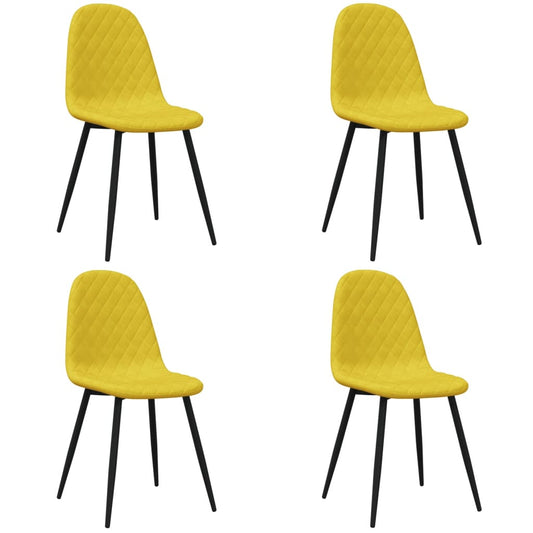vidaXL Καρέκλες Τραπεζαρίας 4 τεμ. Κίτρινο Μουσταρδί Βελούδινες