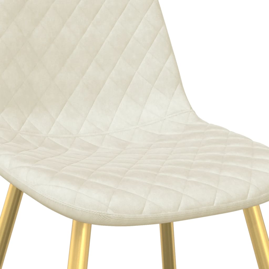 vidaXL Καρέκλες Τραπεζαρίας 2 τεμ. Κρεμ Λευκό Βελούδινες