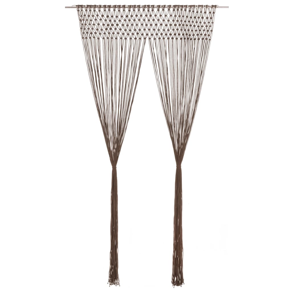 vidaXL Κουρτίνα Μακραμέ Taupe 140 x 240 εκ. Βαμβακερή