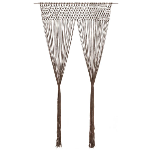 vidaXL Κουρτίνα Μακραμέ Taupe 140 x 240 εκ. Βαμβακερή