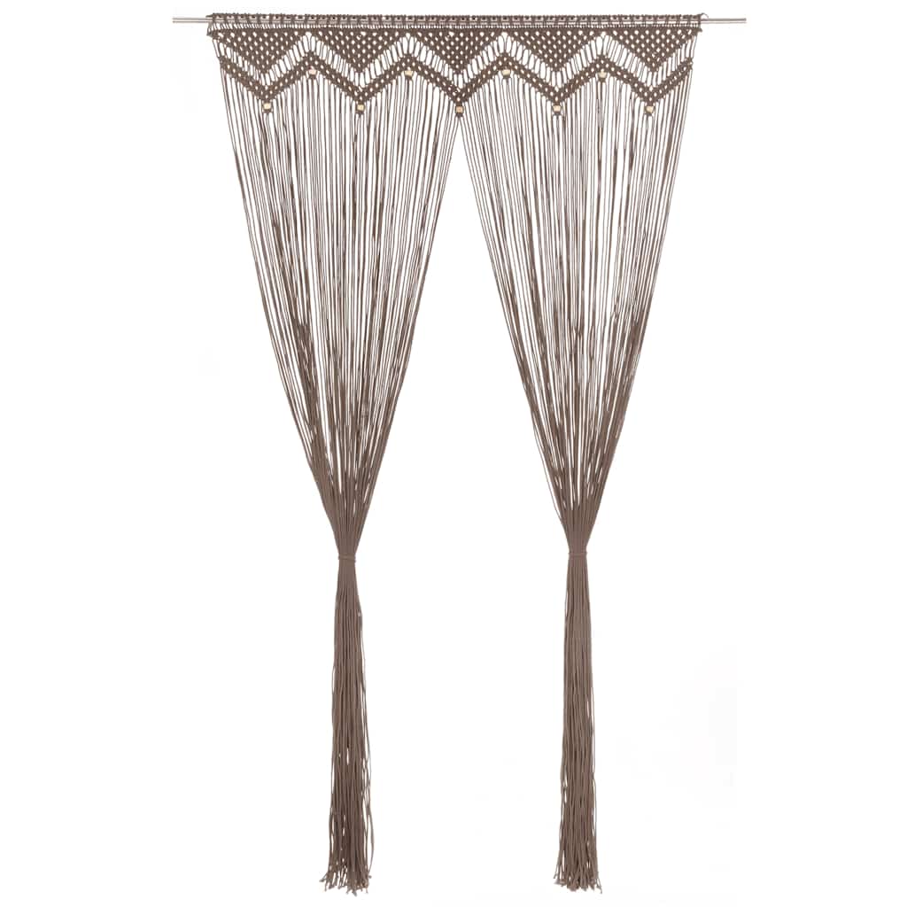 vidaXL Κουρτίνα Μακραμέ Taupe 140 x 240 εκ. Βαμβακερή