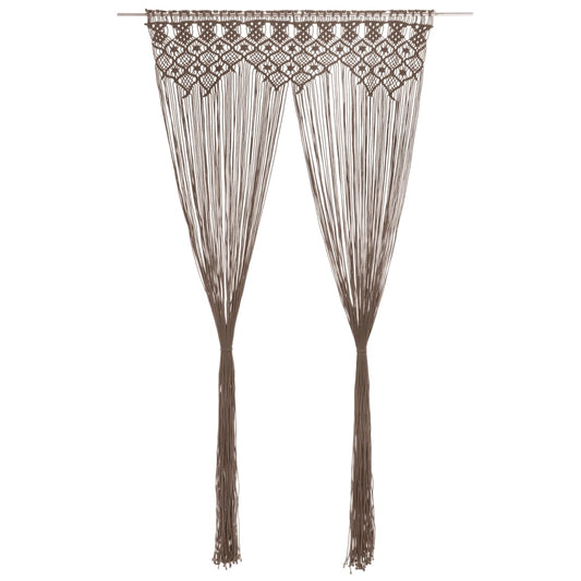 vidaXL Κουρτίνα Μακραμέ Taupe 140 x 240 εκ. Βαμβακερή