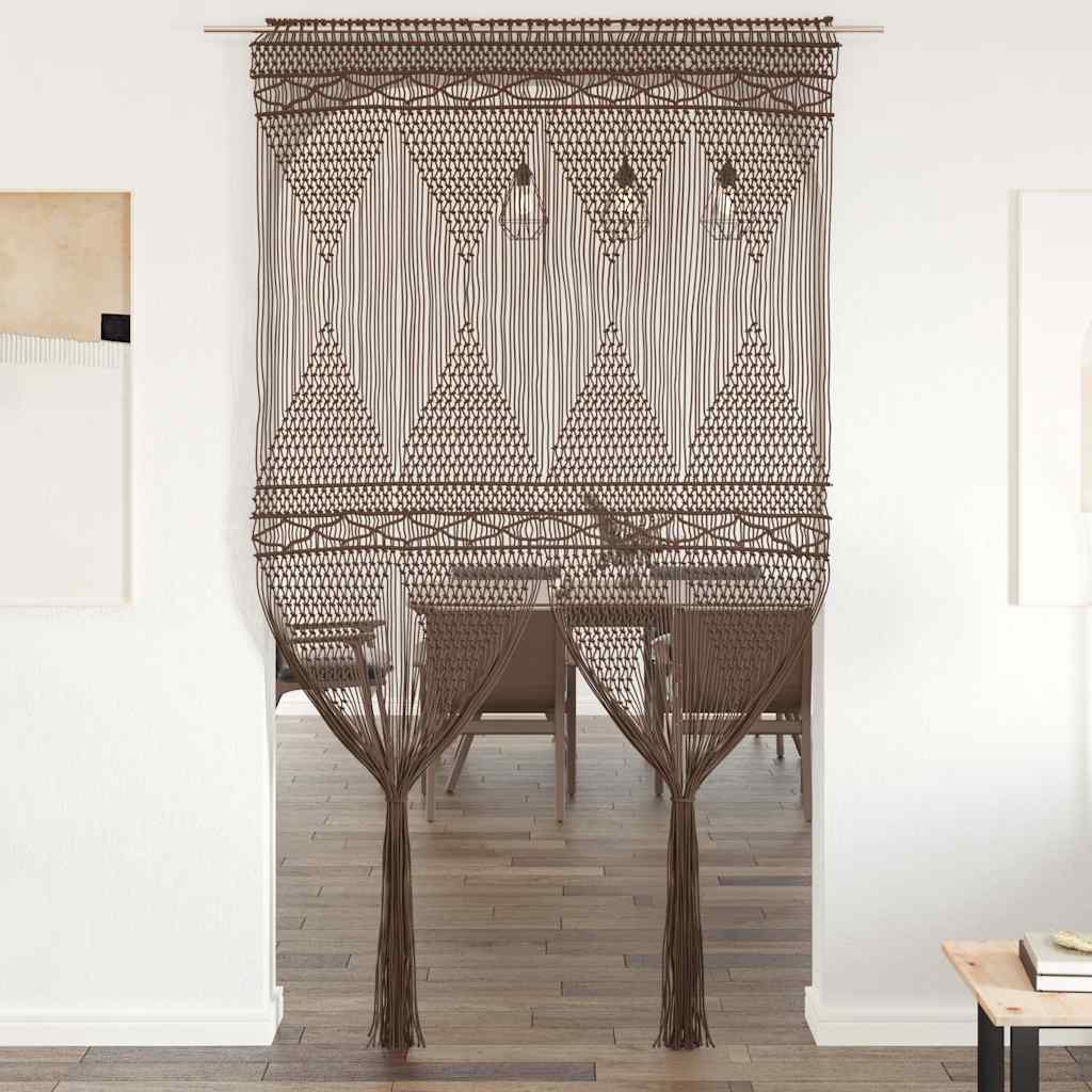 vidaXL Κουρτίνα Μακραμέ Taupe 140 x 240 εκ. Βαμβακερή