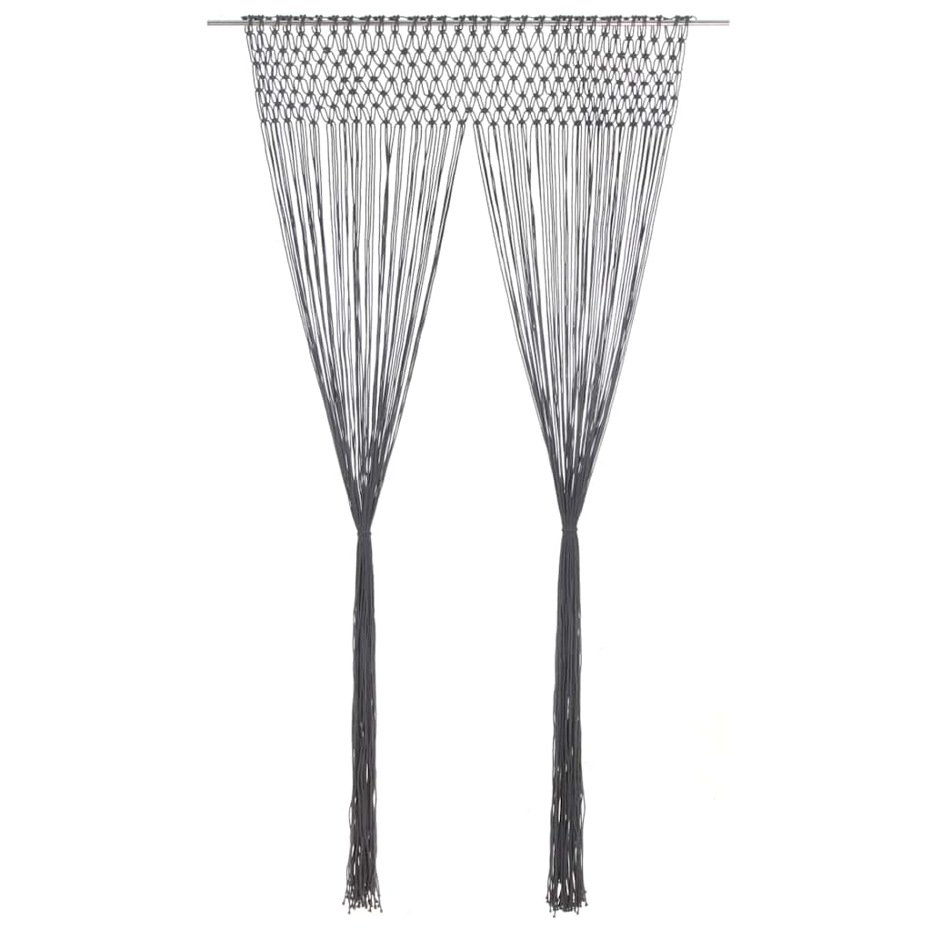 vidaXL Κουρτίνα Μακραμέ Ανθρακί 140 x 240 εκ. Βαμβακερή