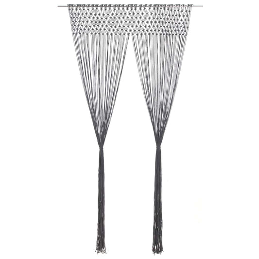 vidaXL Κουρτίνα Μακραμέ Ανθρακί 140 x 240 εκ. Βαμβακερή