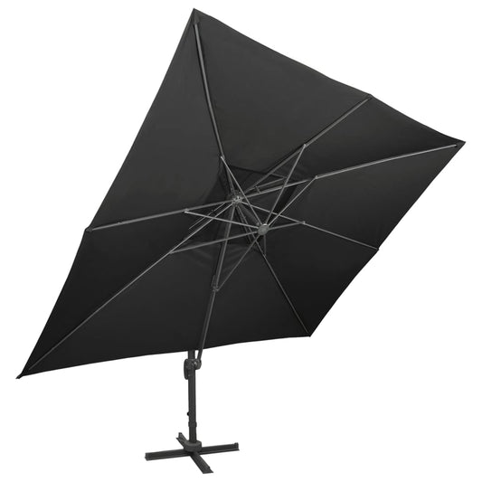 vidaXL Ομπρέλα Κήπου με Διπλή Κορυφή Μαύρη 400x300 εκ.