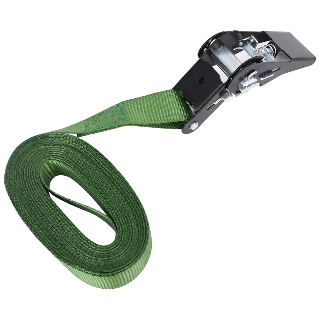 vidaXL Ιμάντες Πρόσδεσης με Καστάνια 10 τεμ. Πράσινοι 800 daN 6 μ.