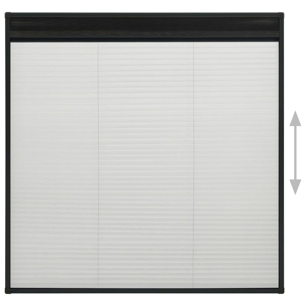 vidaXL Σήτα Παραθύρου Πλισέ Ανθρακί 120 x 120 εκ. από Αλουμίνιο