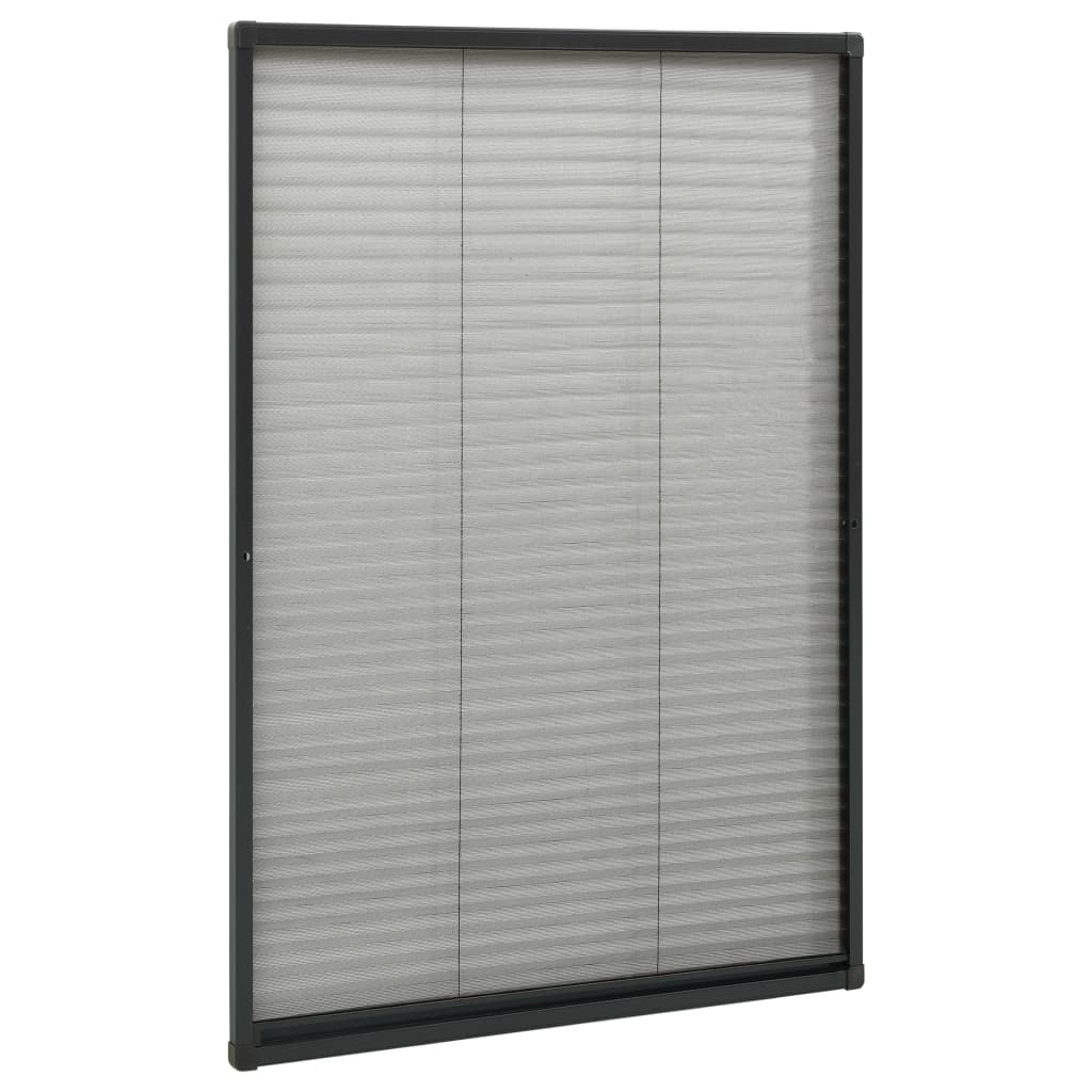 vidaXL Σήτα Παραθύρου Πλισέ Ανθρακί 80 x 160 εκ. από Αλουμίνιο