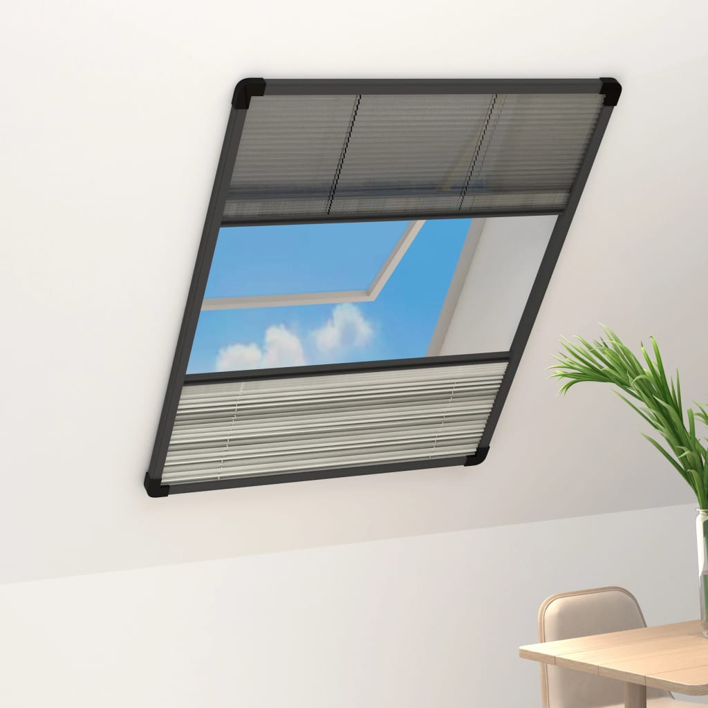 vidaXL Σήτα Παραθύρου Πλισέ με Σκίαστρο 60 x 80 εκ. Αλουμινίου