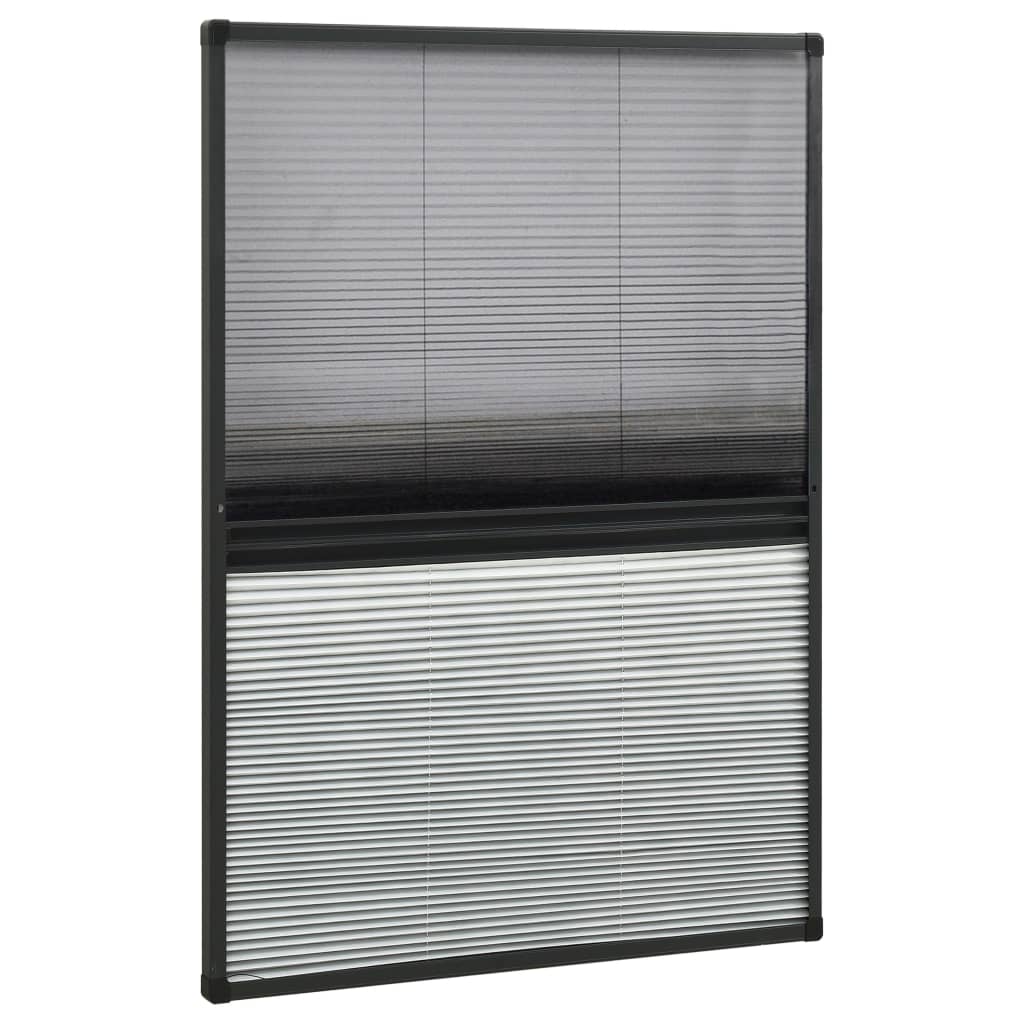 vidaXL Σήτα Παραθύρου Πλισέ με Σκίαστρο 80 x 120 εκ. Αλουμινίου