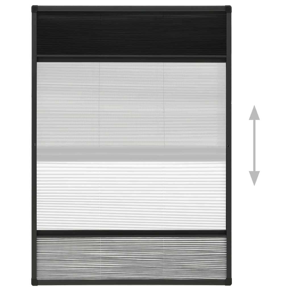 vidaXL Σήτα Παραθύρου Πλισέ με Σκίαστρο 80 x 120 εκ. Αλουμινίου