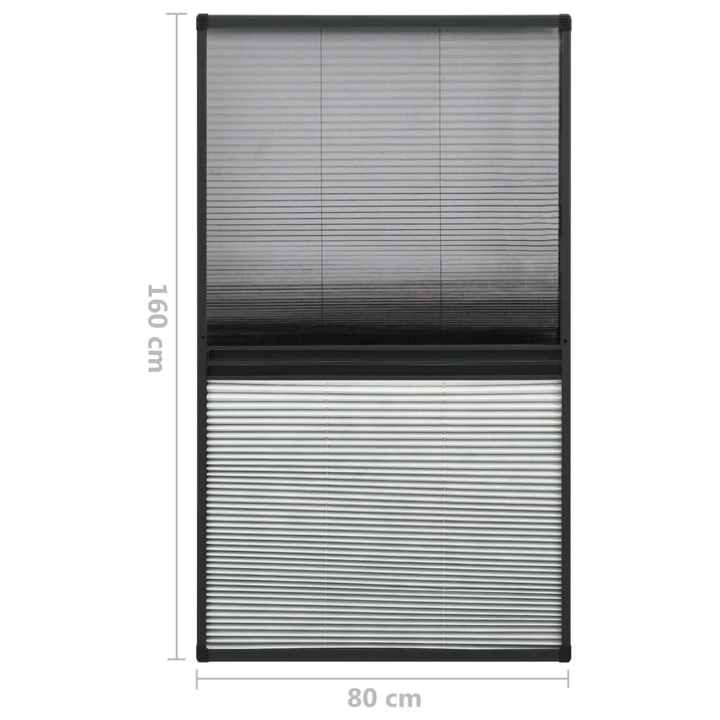 vidaXL Σήτα Παραθύρου Πλισέ με Σκίαστρο 80 x 160 εκ. Αλουμινίου