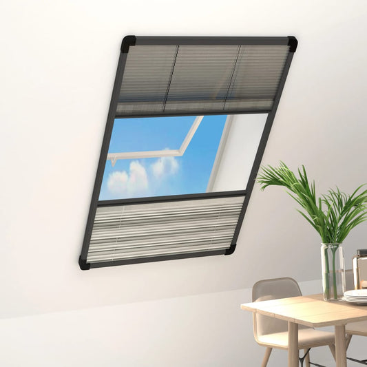 vidaXL Σήτα Παραθύρου Πλισέ με Σκίαστρο 80 x 160 εκ. Αλουμινίου
