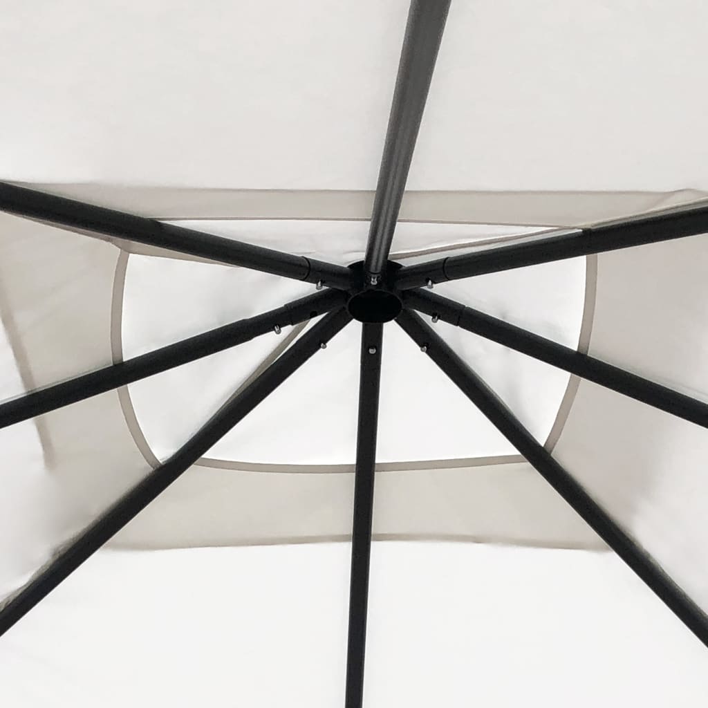 vidaXL Κιόσκι με Καλύμματα Στύλων Κρεμ 3 x 3 x 2,6 μ. 160 γρ./μ²