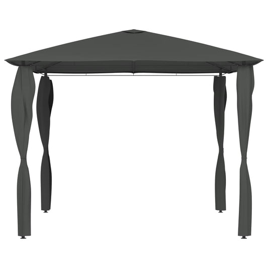 vidaXL Κιόσκι με Καλύμματα Στύλων Ανθρακί 3 x 3 x 2,6 μ. 160 γρ./μ²