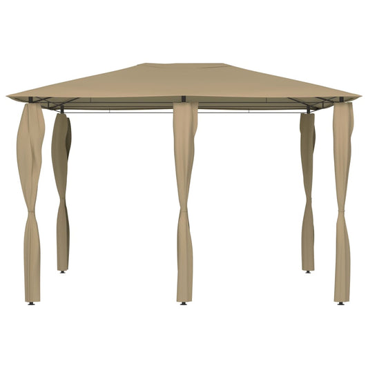 vidaXL Κιόσκι με Καλύμματα Στύλων Taupe 3 x 4 x 2,6 μ. 160 γρ./μ²