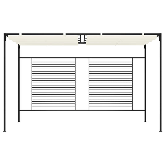 vidaXL Πέργκολα με Πτυσσόμενη Οροφή Κρεμ 3 x 4 x 2,3 μ. 180 γρ./μ²