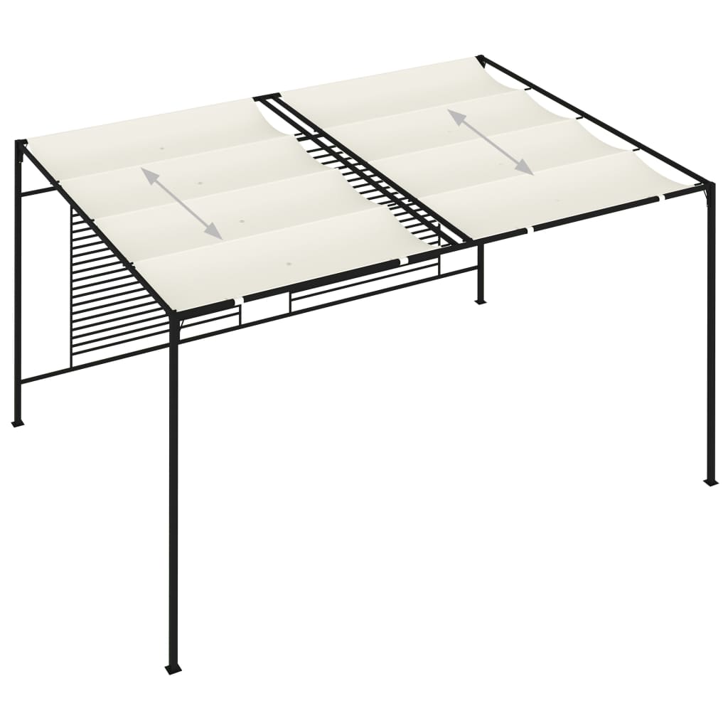 vidaXL Πέργκολα με Πτυσσόμενη Οροφή Κρεμ 3 x 4 x 2,3 μ. 180 γρ./μ²
