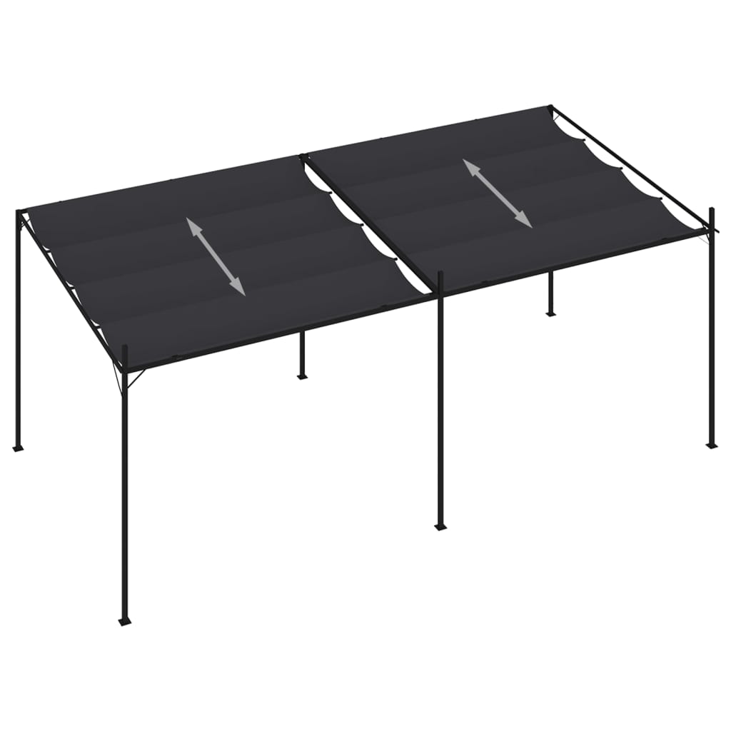 vidaXL Κιόσκι με Πτυσσόμενη Οροφή Ανθρακί 600 x 300 x 233 εκ.