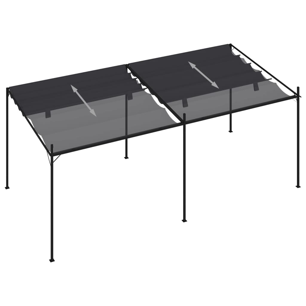 vidaXL Κιόσκι με Πτυσσόμενη Οροφή Ανθρακί 600 x 300 x 233 εκ.
