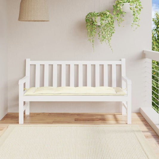 vidaXL Μαξιλάρι Πάγκου Κήπου Κρεμ Λευκό 150x50x7 εκ. Ύφασμα Oxford