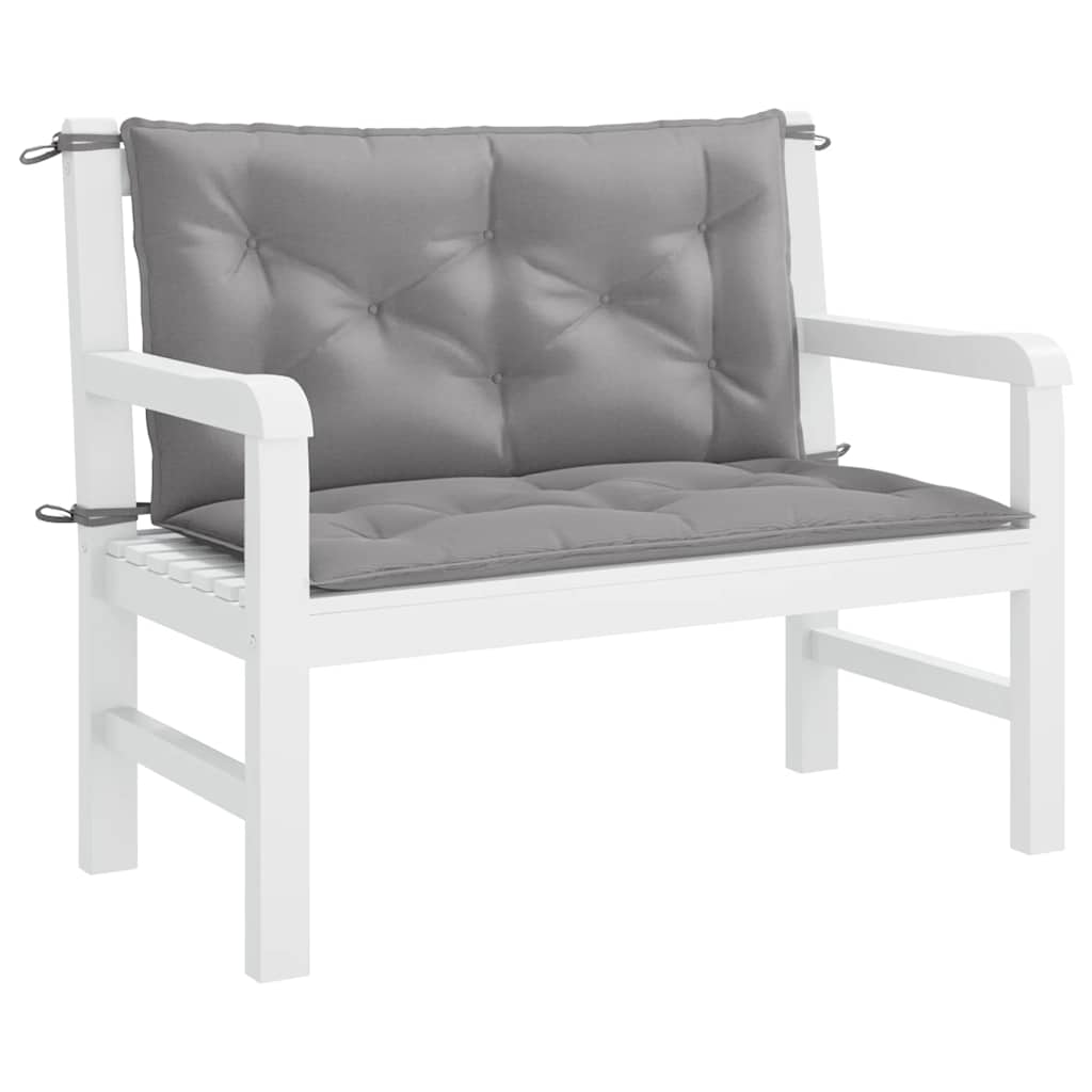 vidaXL Μαξιλάρι Πάγκου Κήπου Γκρι 100x(50+50)x7 εκ. Ύφασμα Oxford