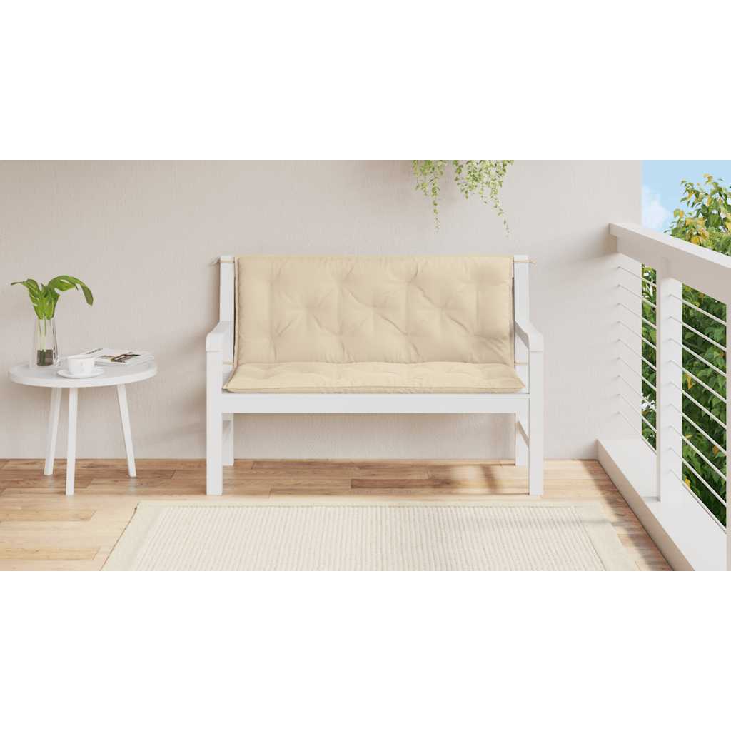 vidaXL Μαξιλάρι Πάγκου Κήπου Μπεζ 120x(50+50)x7 εκ. Ύφασμα Oxford
