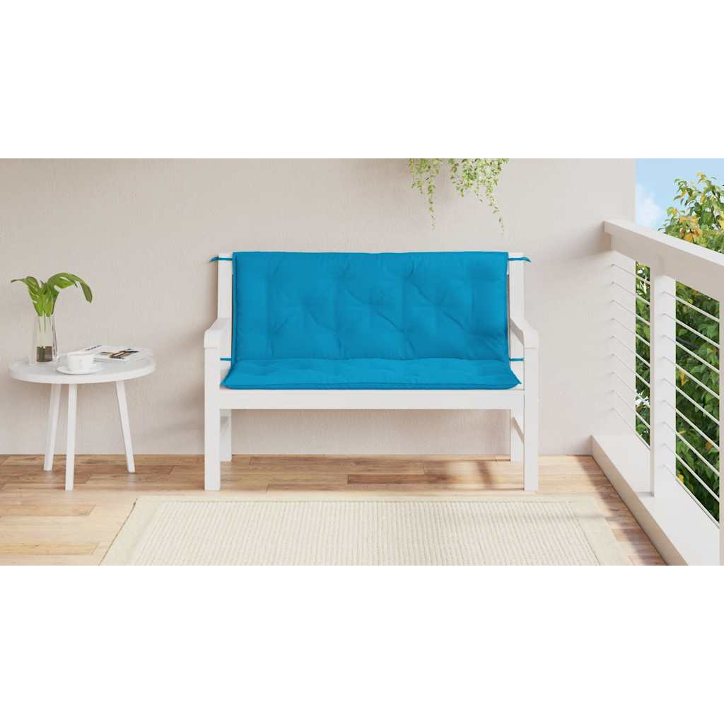 vidaXL Μαξιλάρι Πάγκου Κήπου Γαλάζιο 120x(50+50)x7 εκ. Ύφασμα Oxford