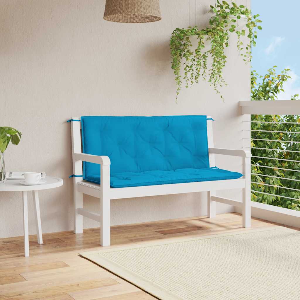 vidaXL Μαξιλάρι Πάγκου Κήπου Γαλάζιο 120x(50+50)x7 εκ. Ύφασμα Oxford