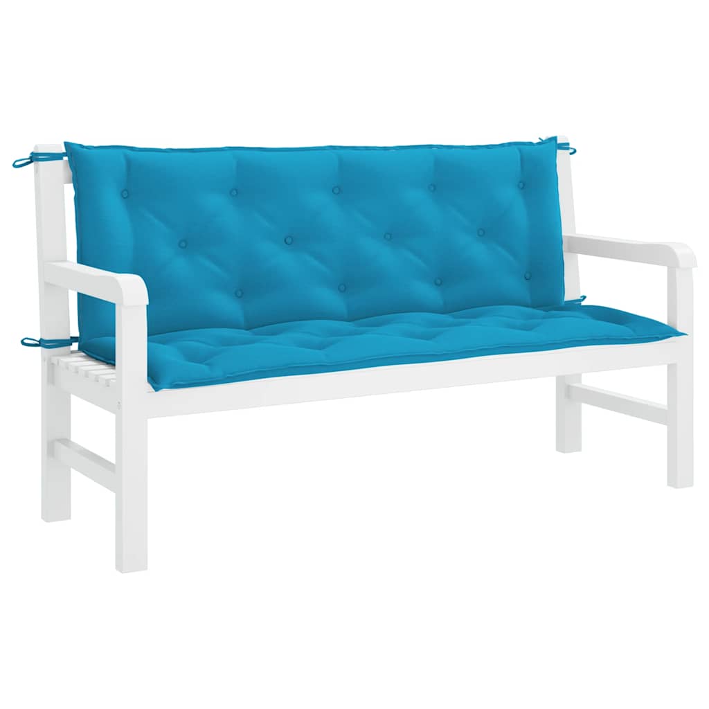 vidaXL Μαξιλάρι Πάγκου Κήπου Γαλάζιο 150x(50+50)x7 εκ. Ύφασμα Oxford