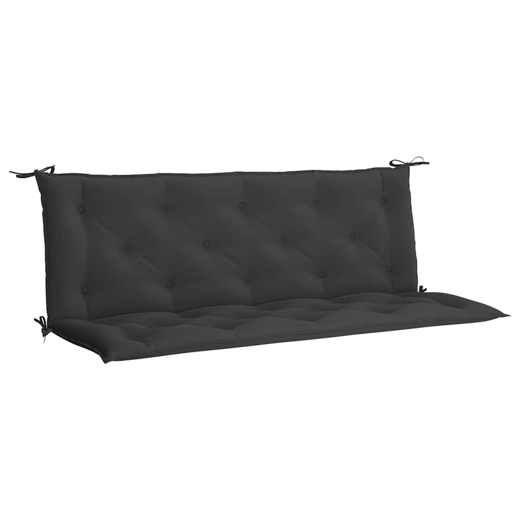 vidaXL Μαξιλάρι Πάγκου Κήπου Μαύρο 150x(50+50)x7 εκ. Ύφασμα Oxford