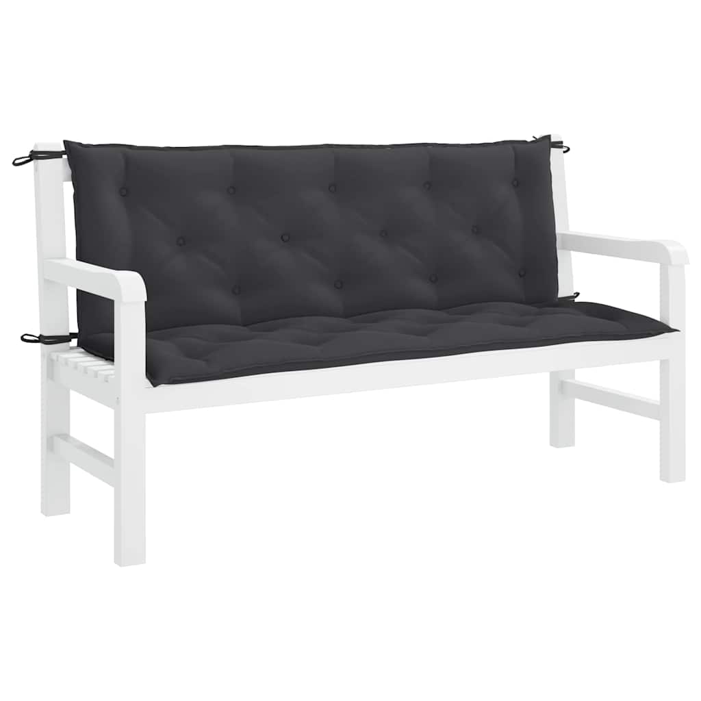 vidaXL Μαξιλάρι Πάγκου Κήπου Μαύρο 150x(50+50)x7 εκ. Ύφασμα Oxford